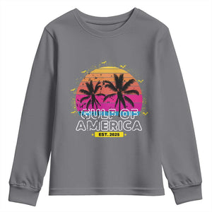 Welcome To America's Gulf Youth Sweatshirt Est 2025 Retro Vintage Summer Vibes TS10 Charcoal Print Your Wear