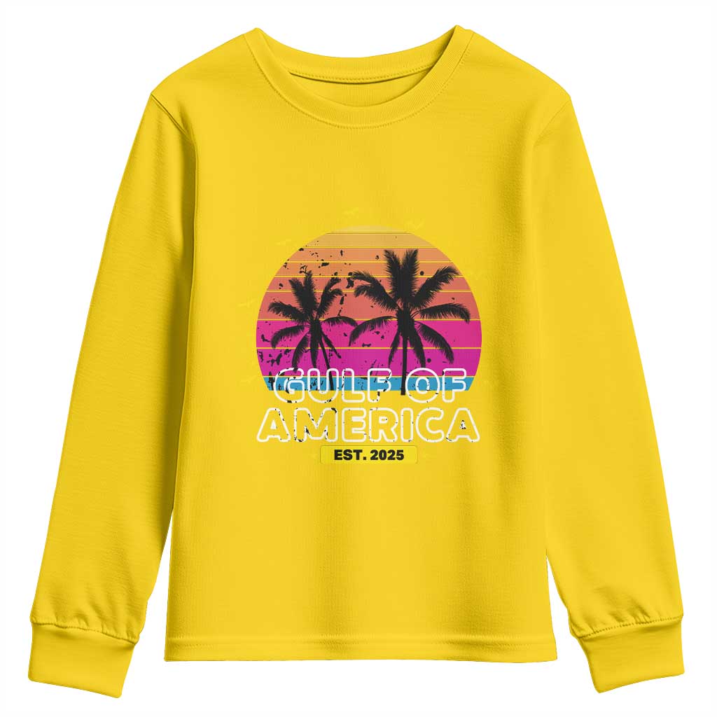 Welcome To America's Gulf Youth Sweatshirt Est 2025 Retro Vintage Summer Vibes TS10 Daisy Print Your Wear