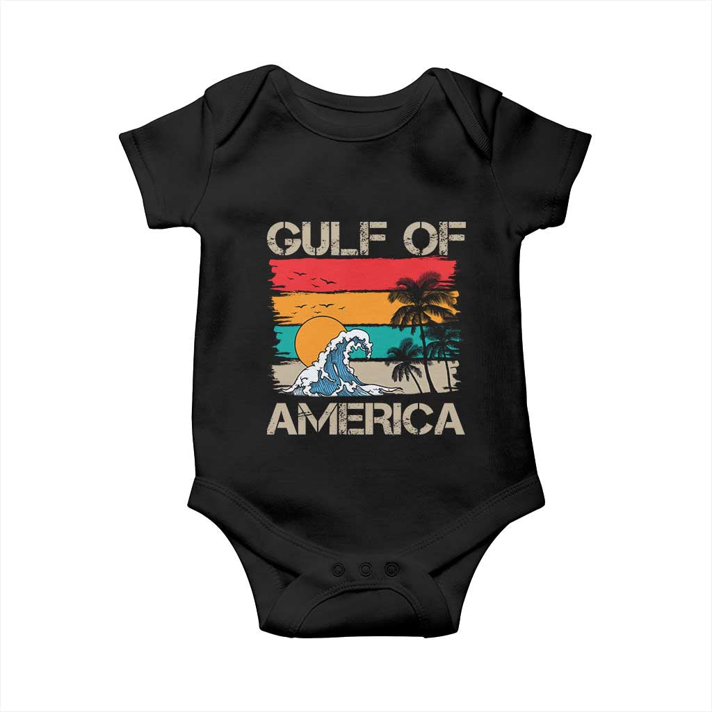 Gulf Of USA Baby Onesie Funny Beach Summer Vacation Retro Vintage TS10 Black Print Your Wear