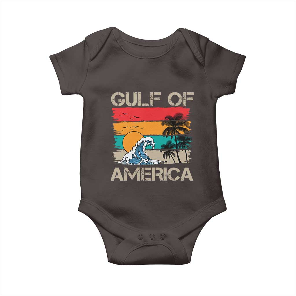 Gulf Of USA Baby Onesie Funny Beach Summer Vacation Retro Vintage TS10 Dark Chocolate Print Your Wear