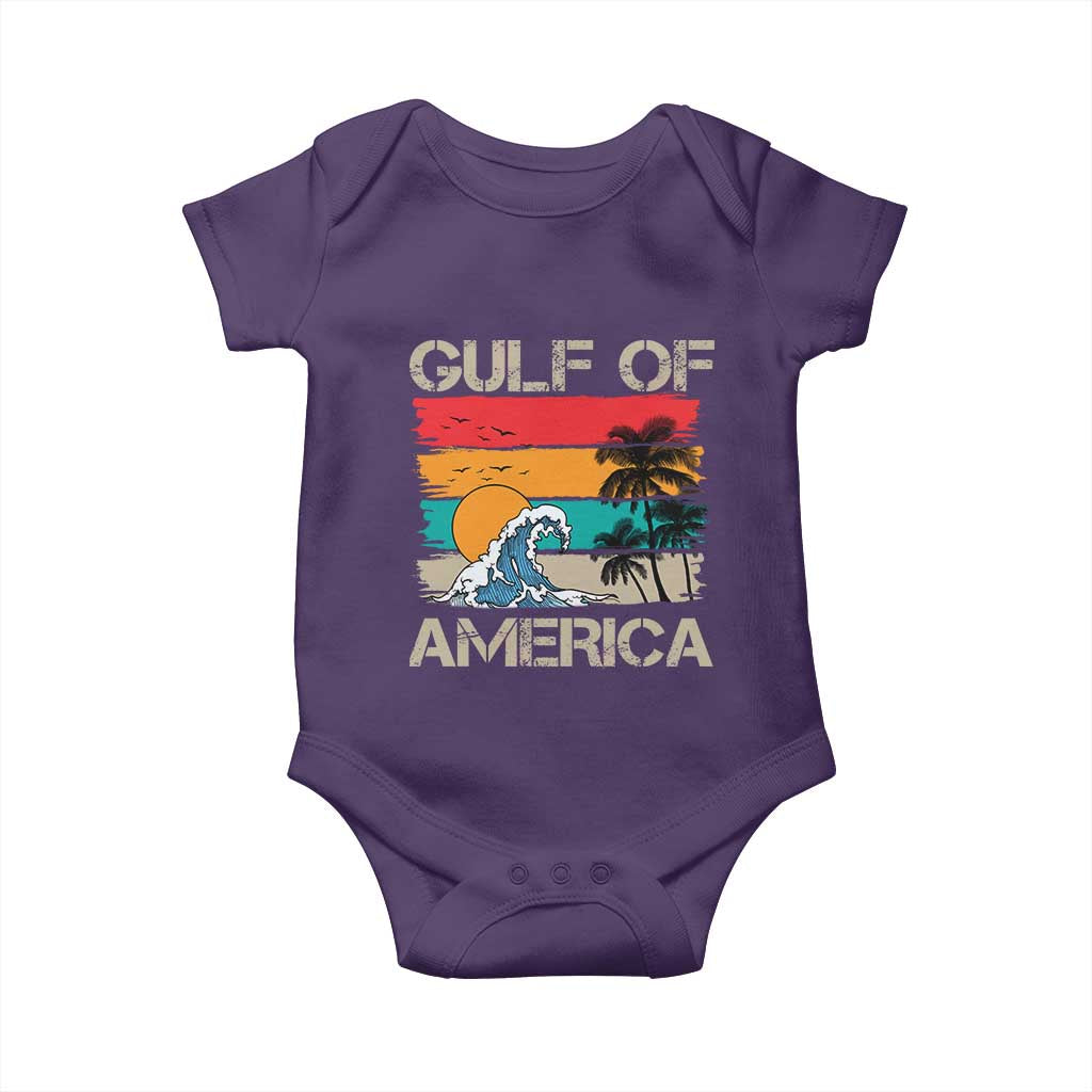 Gulf Of USA Baby Onesie Funny Beach Summer Vacation Retro Vintage TS10 Purple Print Your Wear