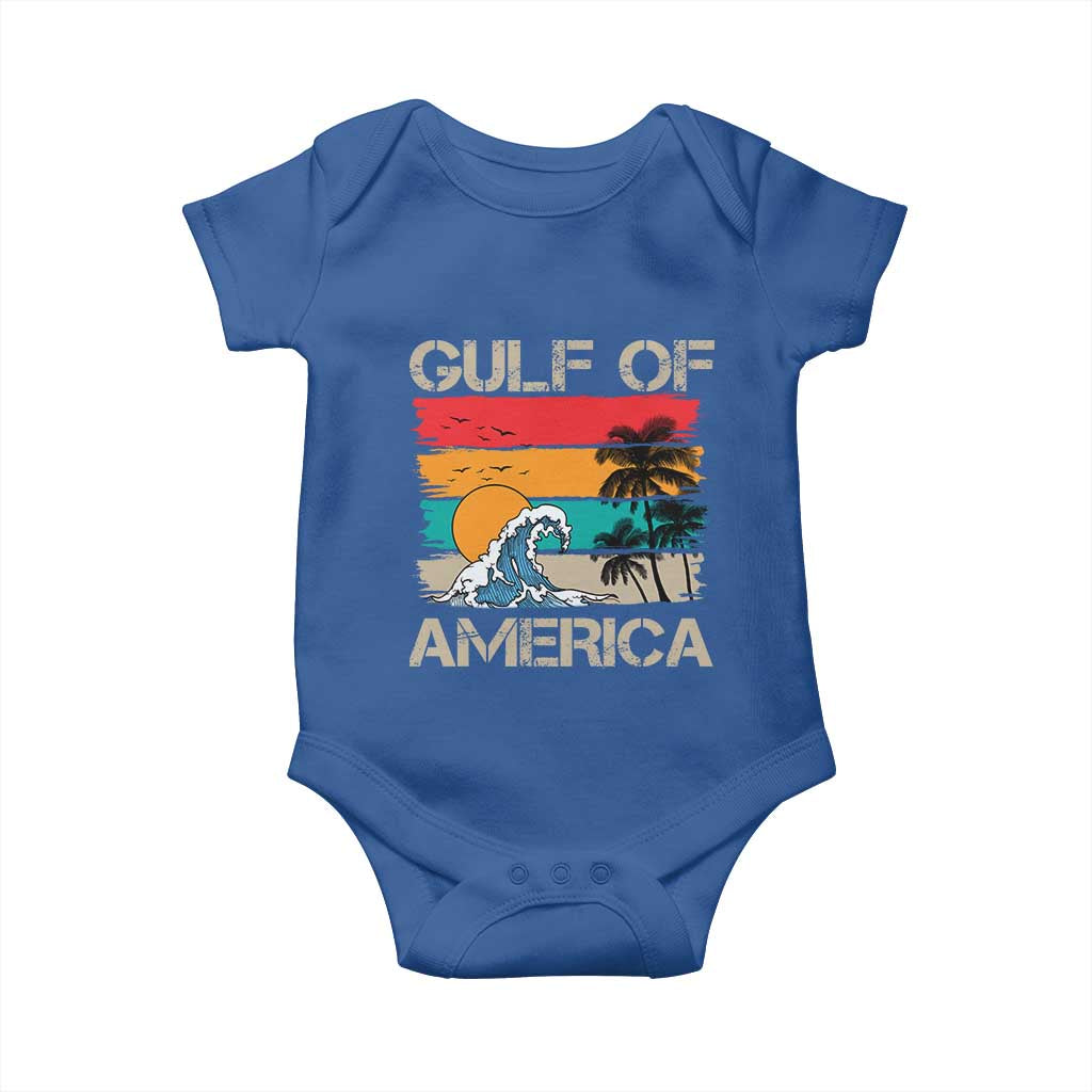 Gulf Of USA Baby Onesie Funny Beach Summer Vacation Retro Vintage TS10 Royal Blue Print Your Wear