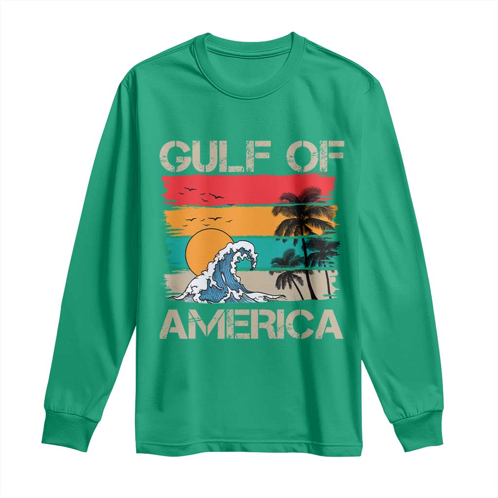 Gulf Of USA Long Sleeve Shirt Funny Beach Summer Vacation Retro Vintage TS10 Irish Green Print Your Wear