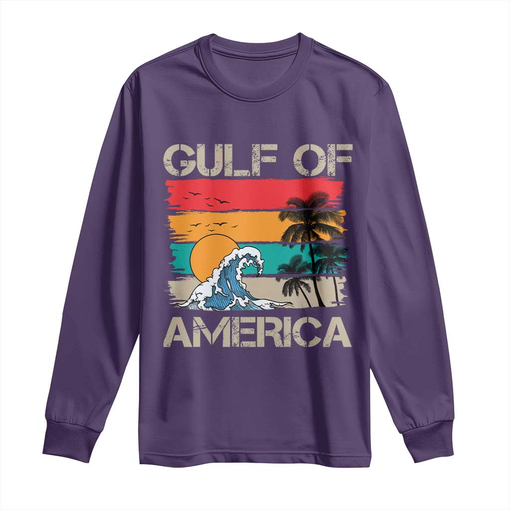 Gulf Of USA Long Sleeve Shirt Funny Beach Summer Vacation Retro Vintage TS10 Purple Print Your Wear
