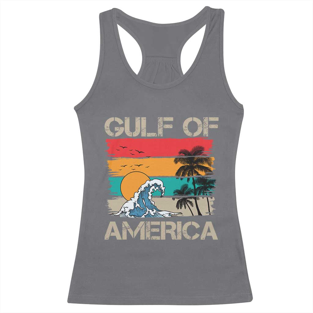 Gulf Of USA Racerback Tank Top Funny Beach Summer Vacation Retro Vintage TS10 Charcoal Print Your Wear
