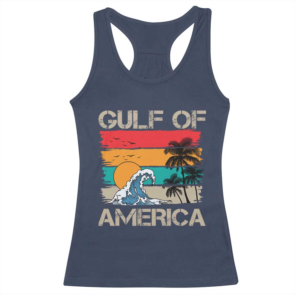 Gulf Of USA Racerback Tank Top Funny Beach Summer Vacation Retro Vintage TS10 Navy Print Your Wear