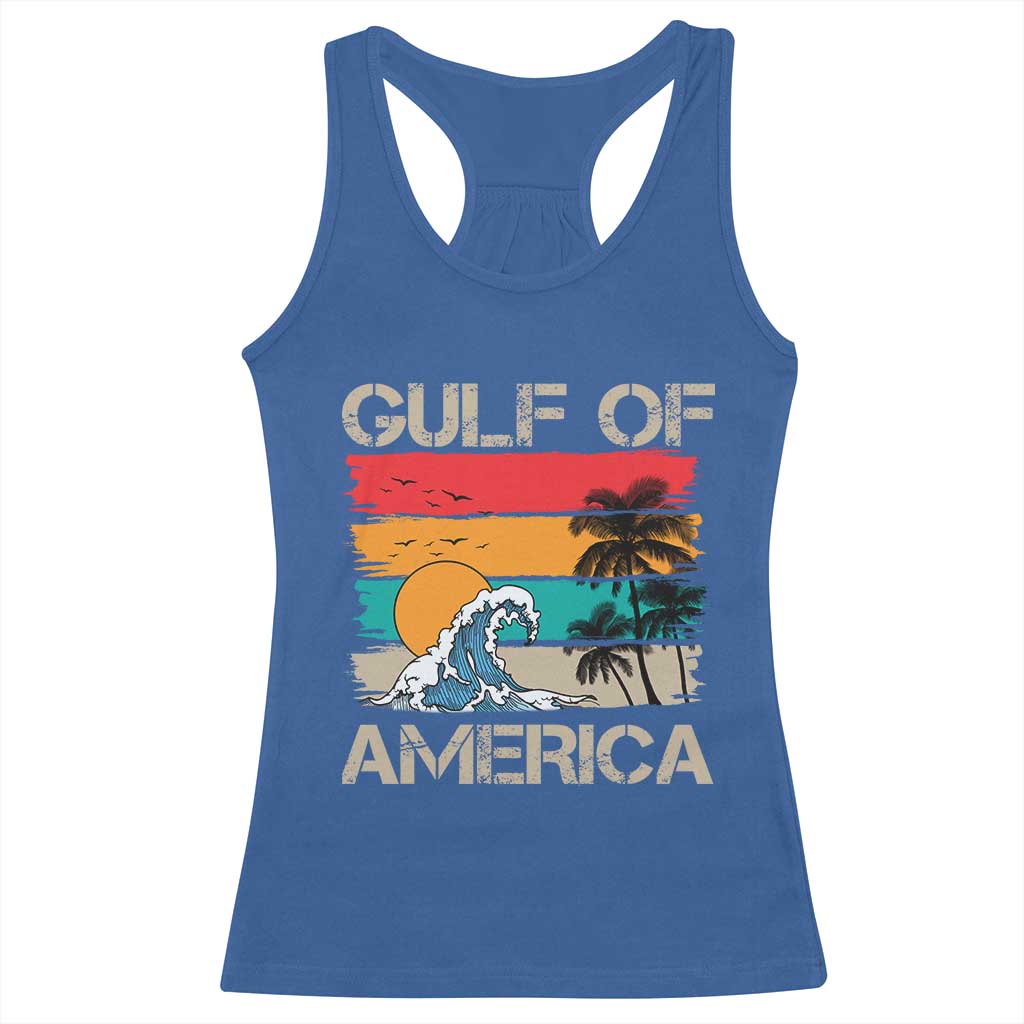 Gulf Of USA Racerback Tank Top Funny Beach Summer Vacation Retro Vintage TS10 Royal Blue Print Your Wear