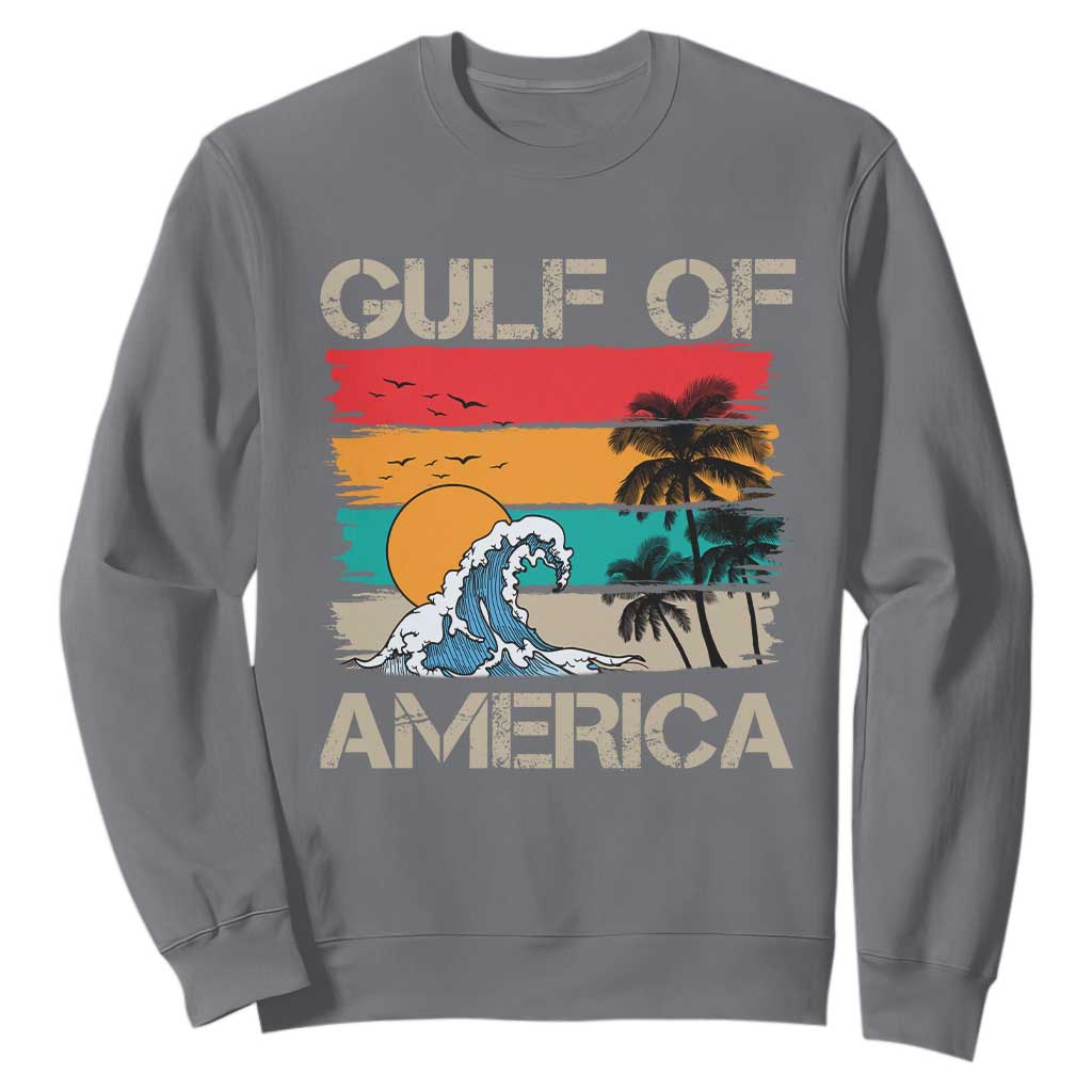 Gulf Of USA Sweatshirt Funny Beach Summer Vacation Retro Vintage TS10 Charcoal Print Your Wear