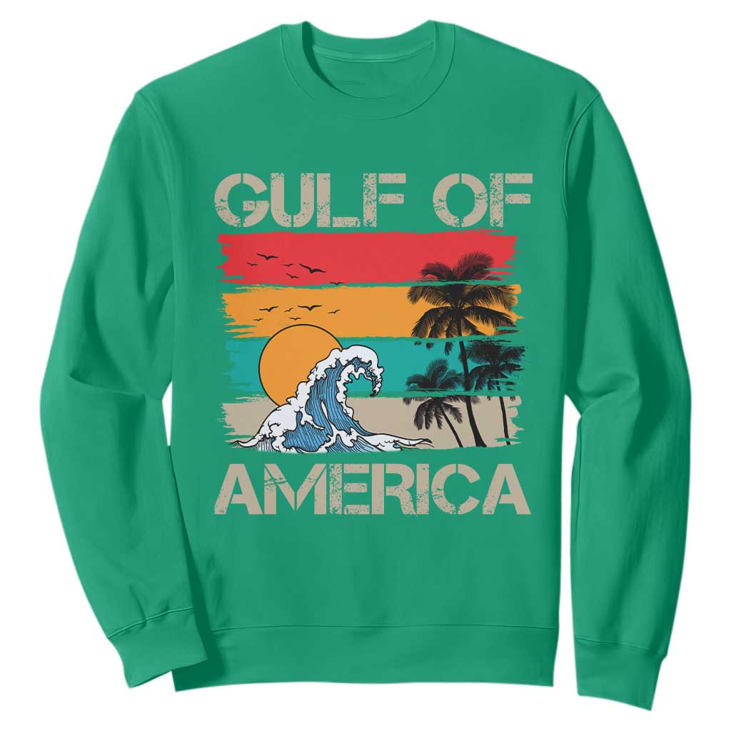 Gulf Of USA Sweatshirt Funny Beach Summer Vacation Retro Vintage TS10 Irish Green Print Your Wear