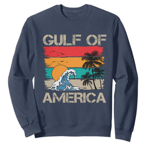 Gulf Of USA Sweatshirt Funny Beach Summer Vacation Retro Vintage TS10 Navy Print Your Wear