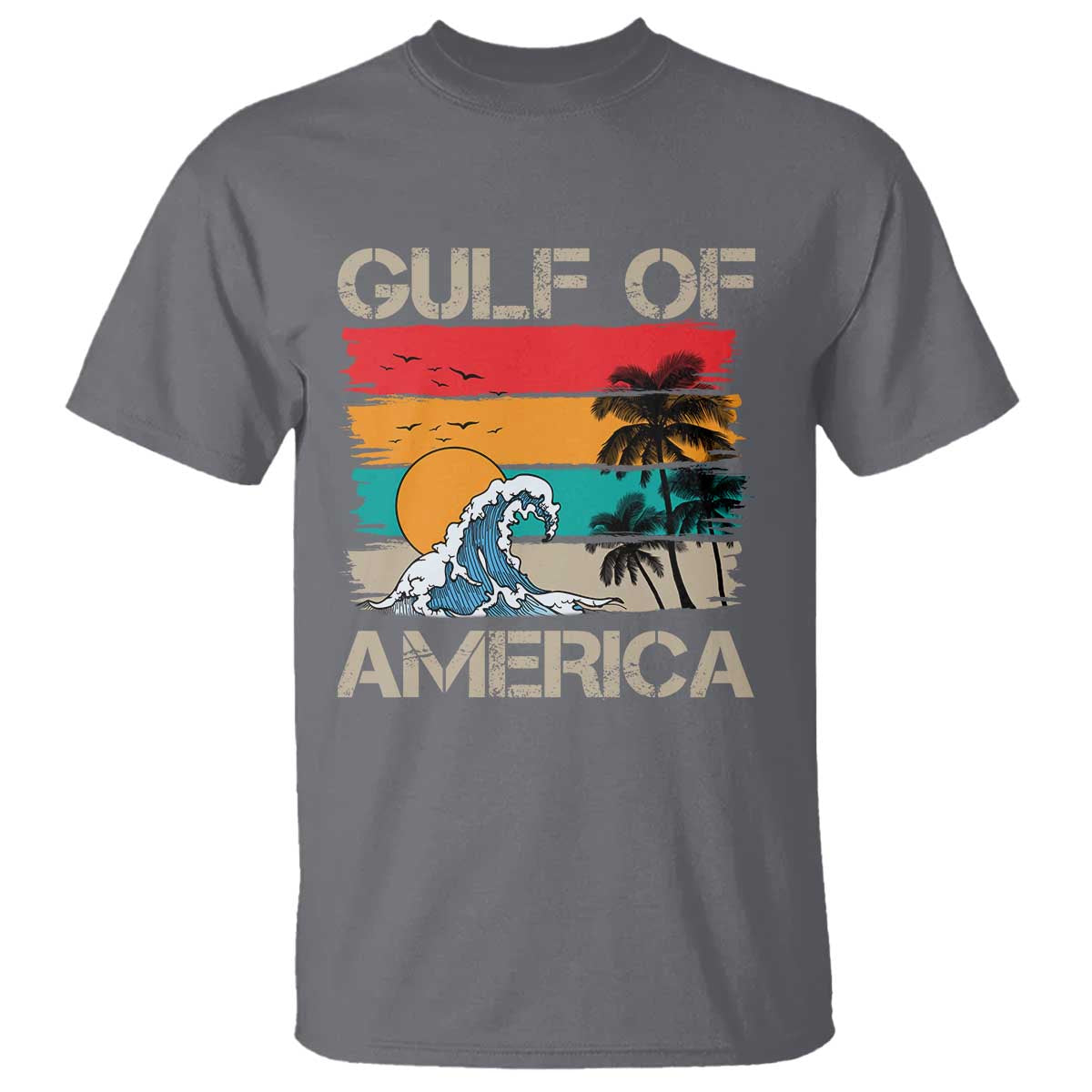 Gulf Of USA T Shirt Funny Beach Summer Vacation Retro Vintage TS10 Charcoal Print Your Wear