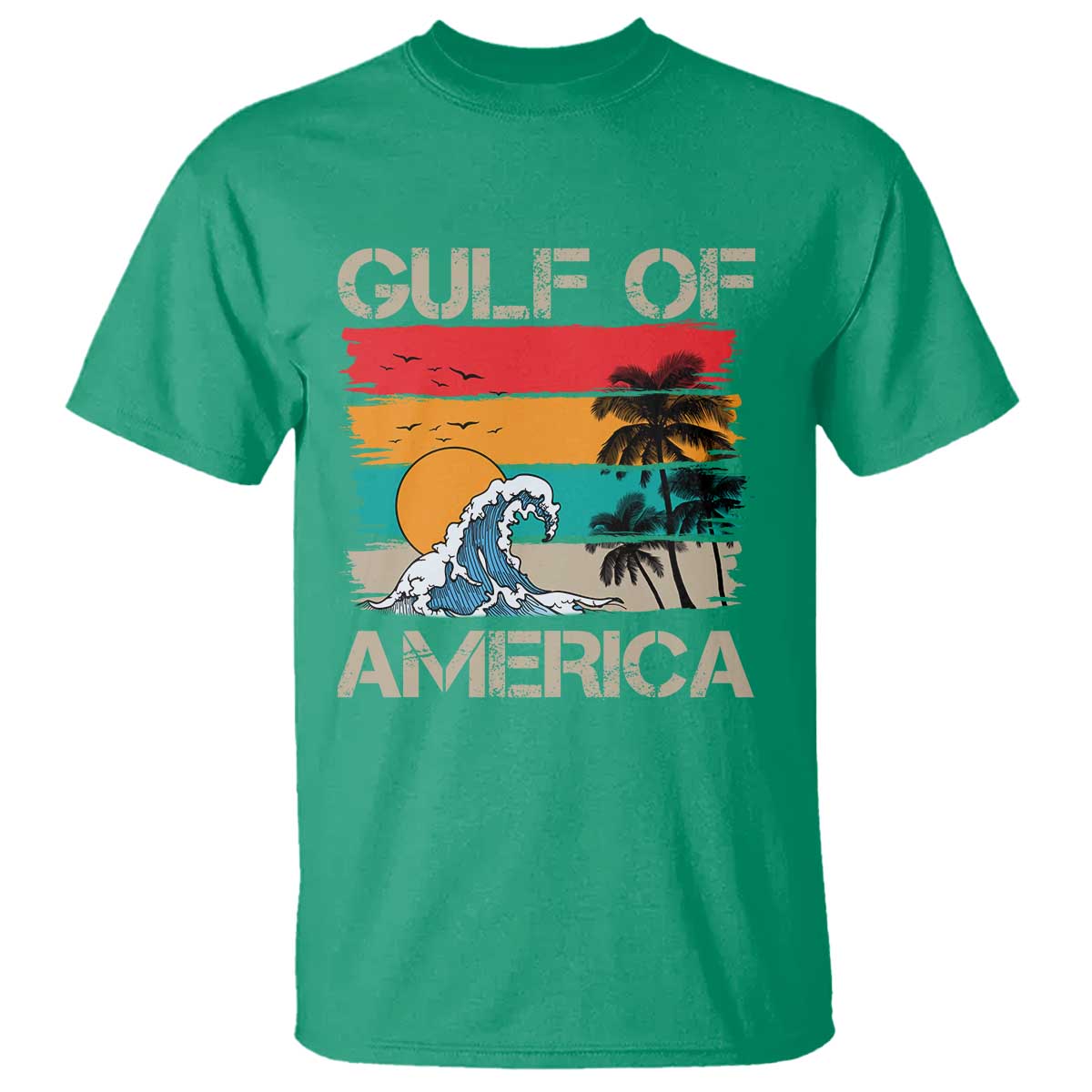 Gulf Of USA T Shirt Funny Beach Summer Vacation Retro Vintage TS10 Irish Green Print Your Wear