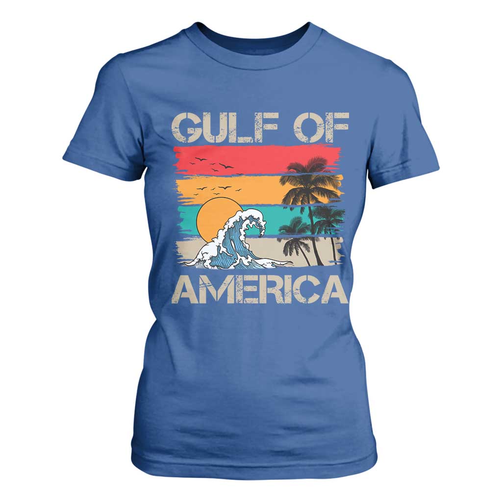 Gulf Of USA T Shirt For Women Funny Beach Summer Vacation Retro Vintage TS10 Royal Blue Print Your Wear