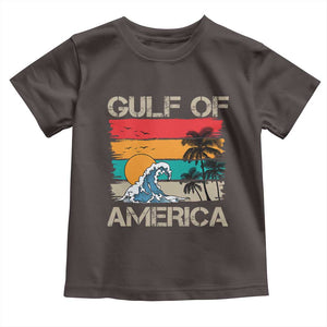 Gulf Of USA Toddler T Shirt Funny Beach Summer Vacation Retro Vintage TS10 Dark Chocolate Print Your Wear
