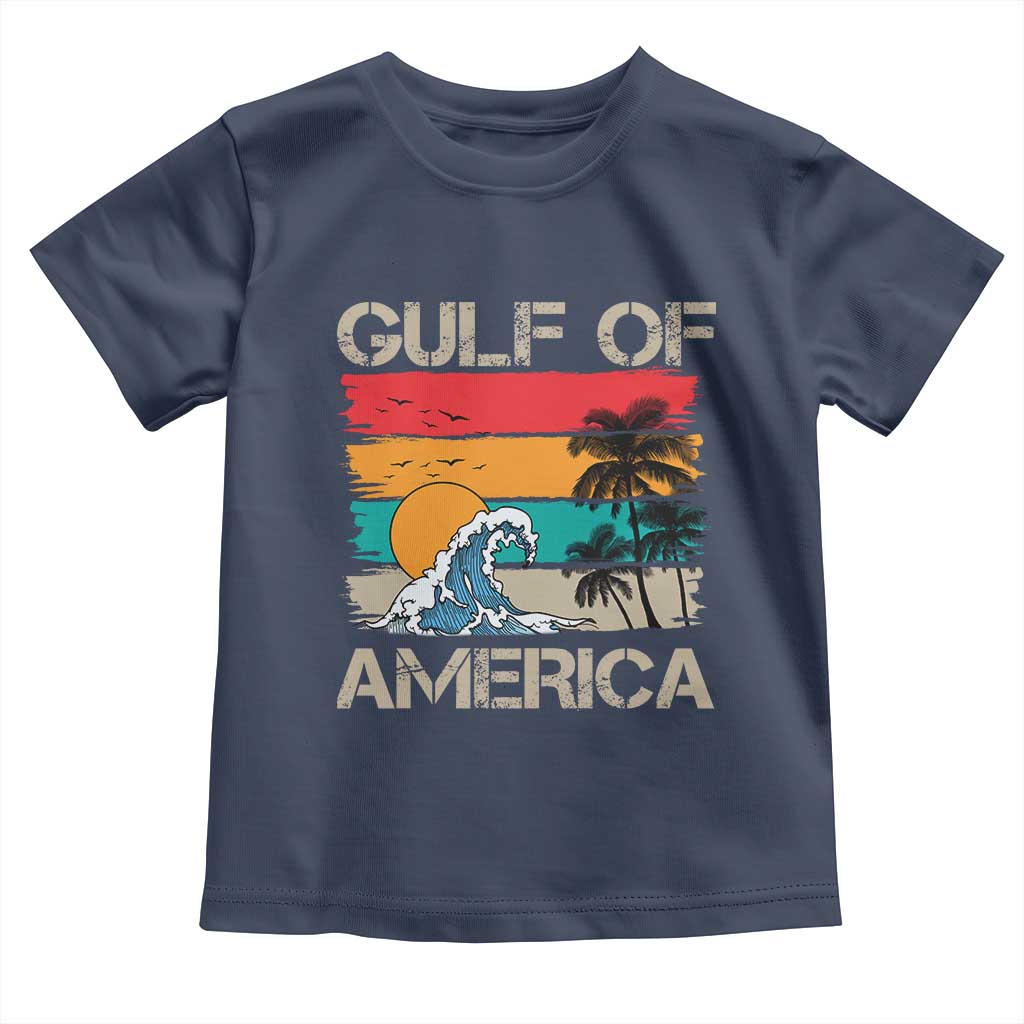 Gulf Of USA Toddler T Shirt Funny Beach Summer Vacation Retro Vintage TS10 Navy Print Your Wear