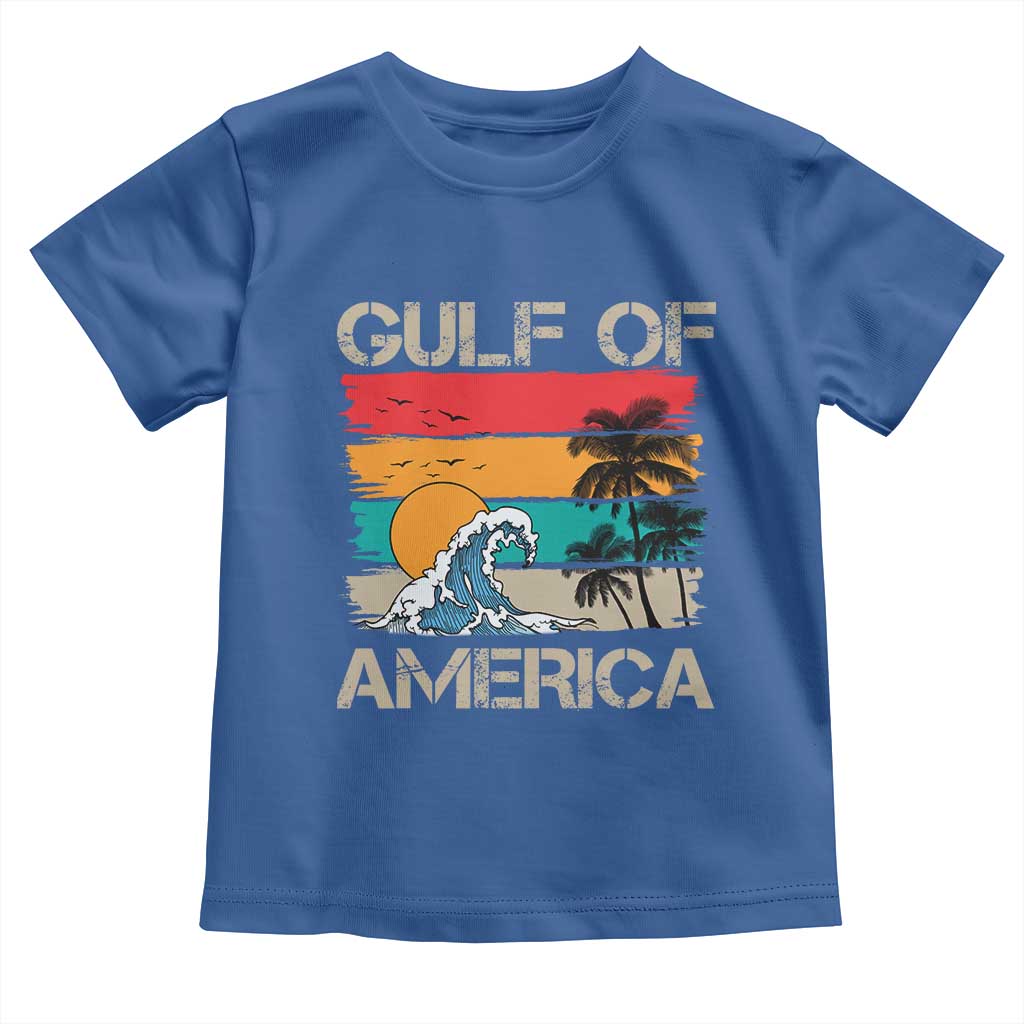 Gulf Of USA Toddler T Shirt Funny Beach Summer Vacation Retro Vintage TS10 Royal Blue Print Your Wear