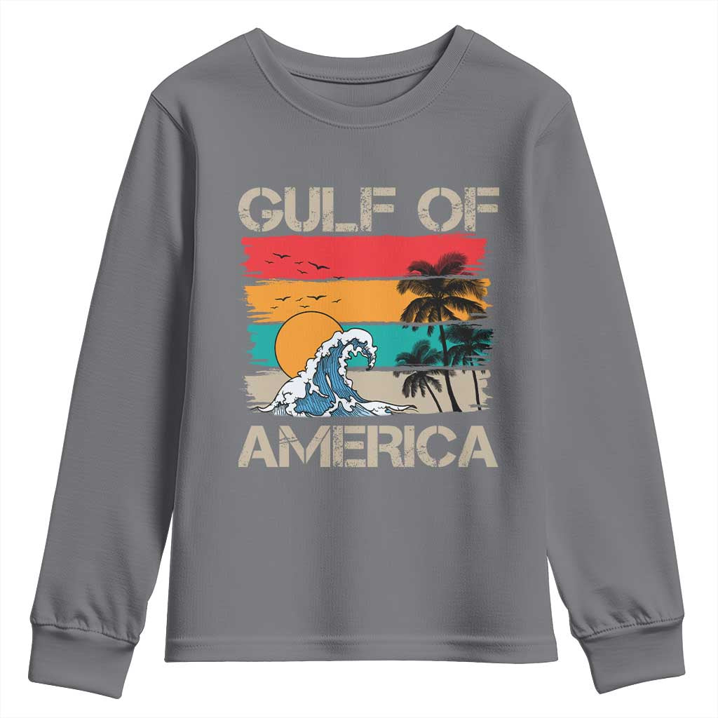 Gulf Of USA Youth Sweatshirt Funny Beach Summer Vacation Retro Vintage TS10 Charcoal Print Your Wear