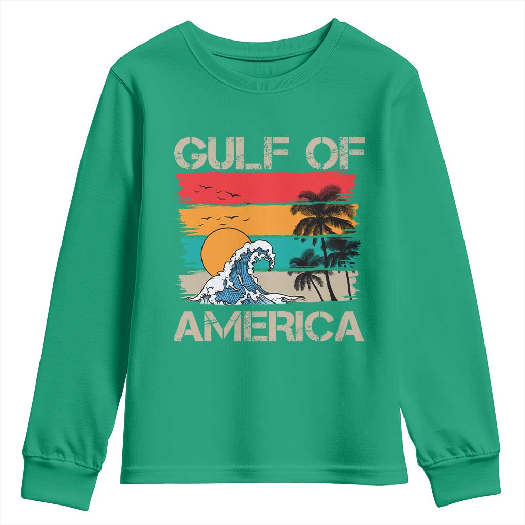 Gulf Of USA Youth Sweatshirt Funny Beach Summer Vacation Retro Vintage TS10 Irish Green Print Your Wear