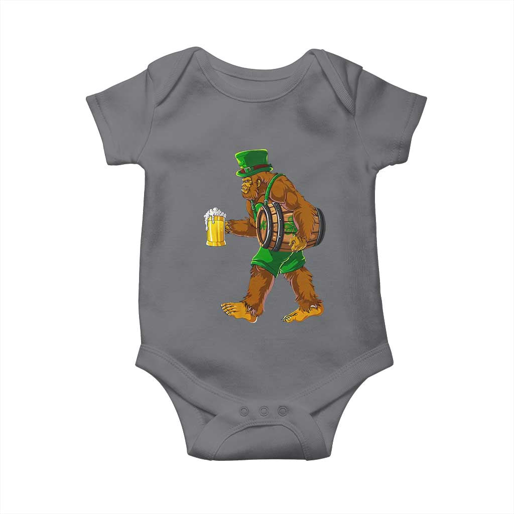 St Patricks Day Bigfoot Baby Onesie Sasquatch Beer Funny Party Shamrock TS10 Charcoal Print Your Wear