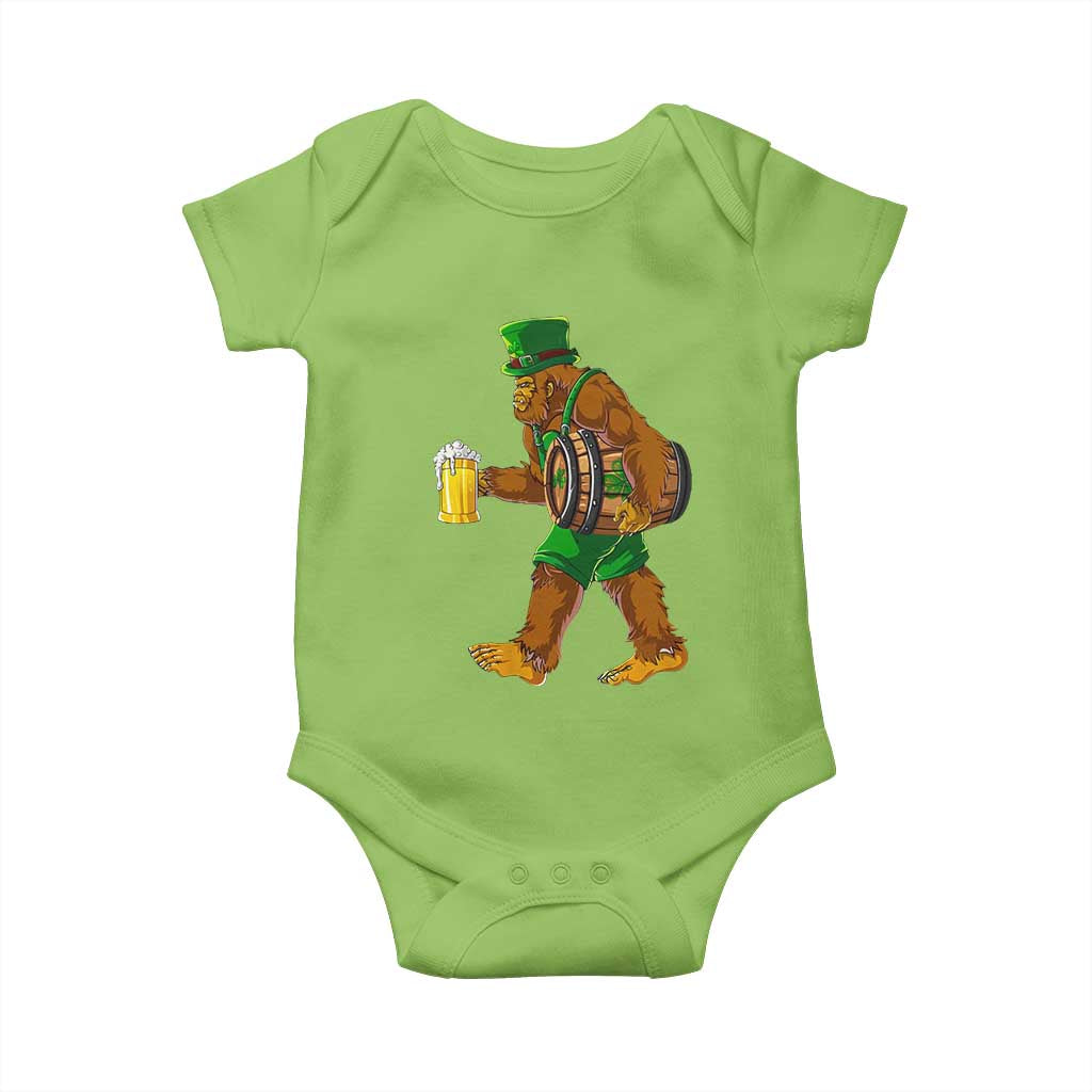 St Patricks Day Bigfoot Baby Onesie Sasquatch Beer Funny Party Shamrock TS10 Lime Print Your Wear