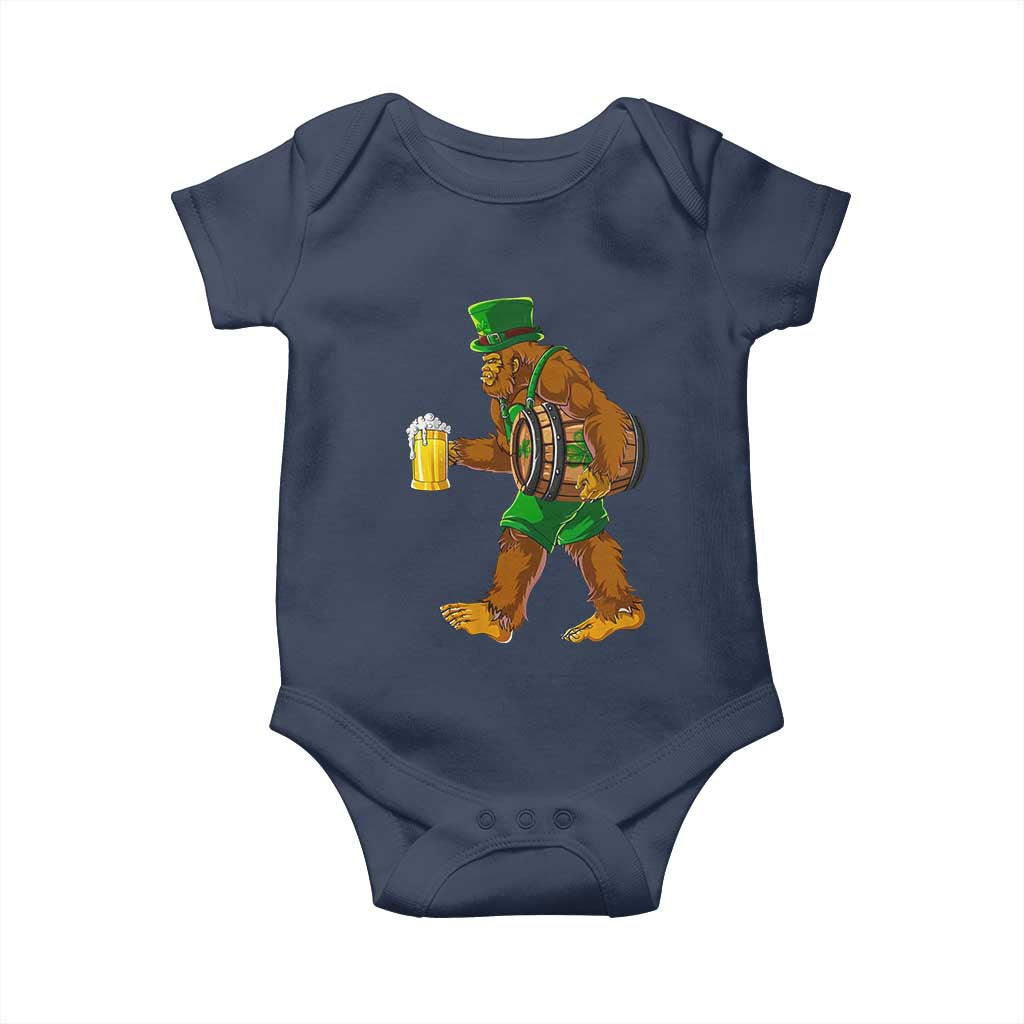 St Patricks Day Bigfoot Baby Onesie Sasquatch Beer Funny Party Shamrock TS10 Navy Print Your Wear