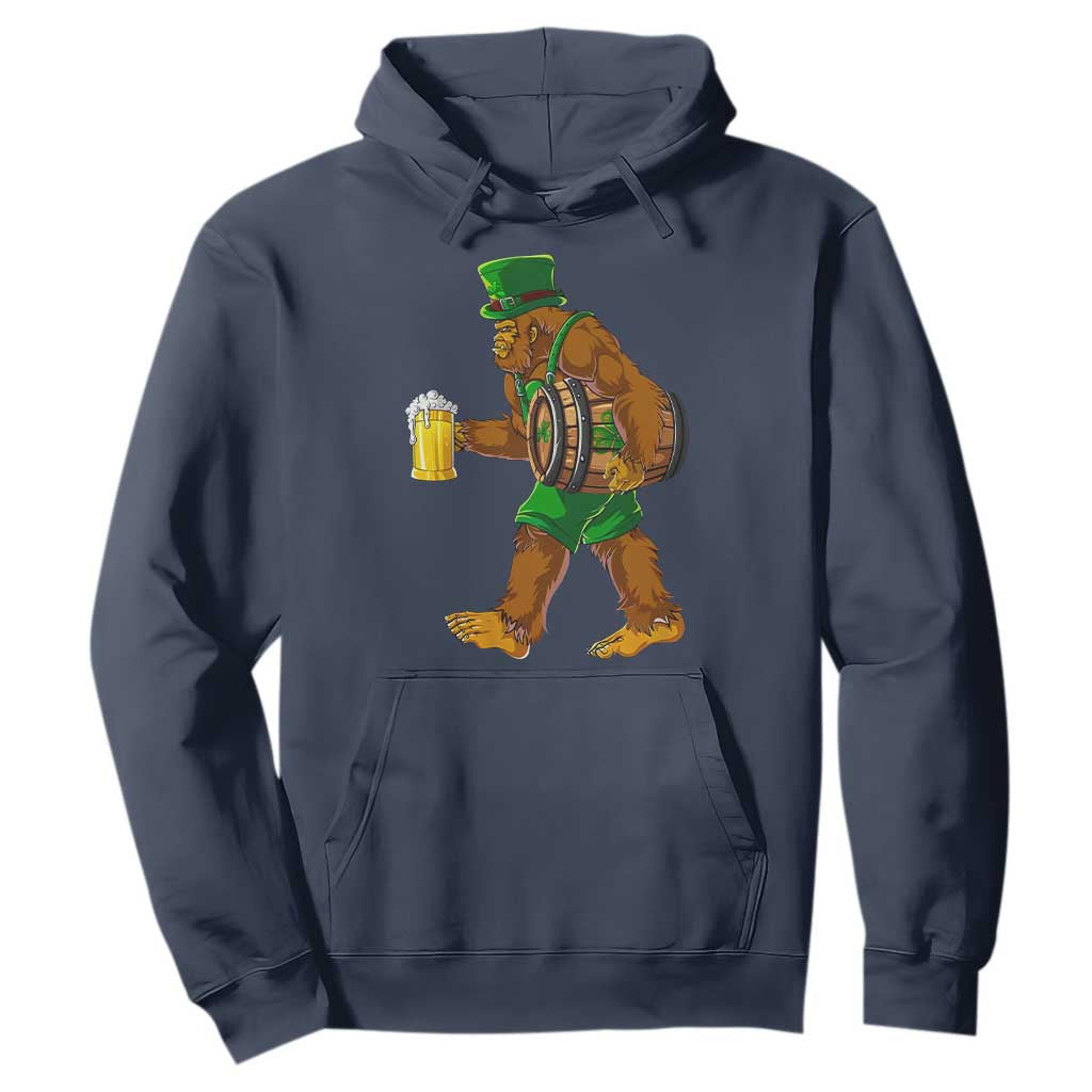 St Patricks Day Bigfoot Hoodie Sasquatch Beer Funny Party Shamrock TS10 Navy Print Your Wear