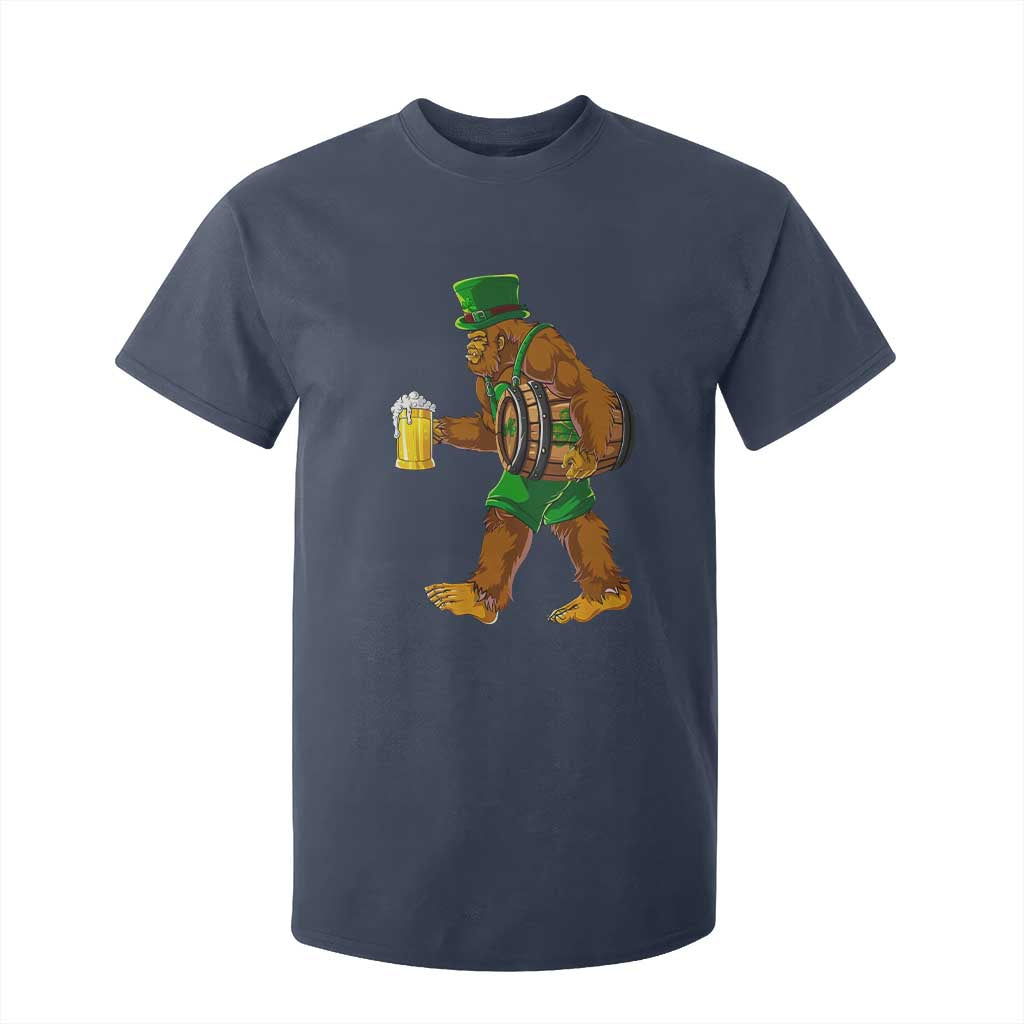St Patricks Day Bigfoot T Shirt For Kid Sasquatch Beer Funny Party Shamrock TS10 Navy Print Your Wear