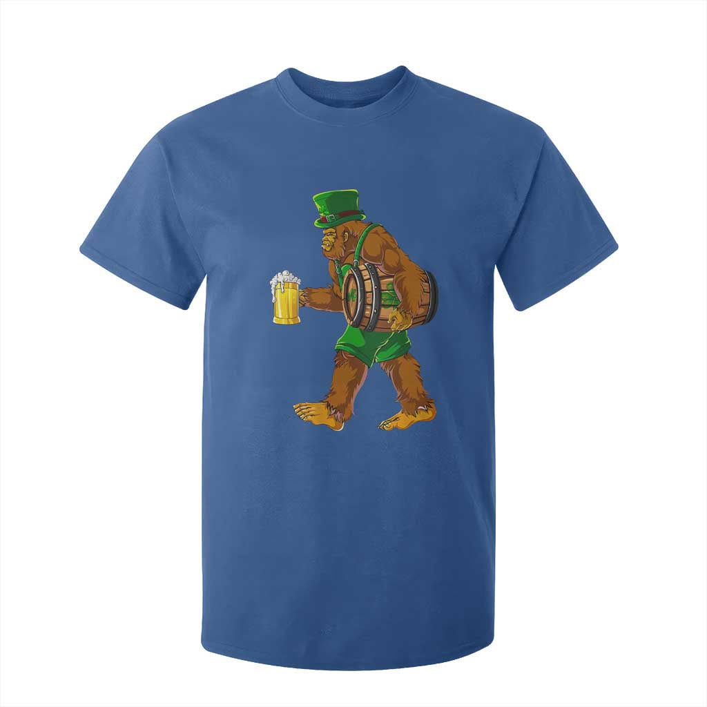 St Patricks Day Bigfoot T Shirt For Kid Sasquatch Beer Funny Party Shamrock TS10 Royal Blue Print Your Wear
