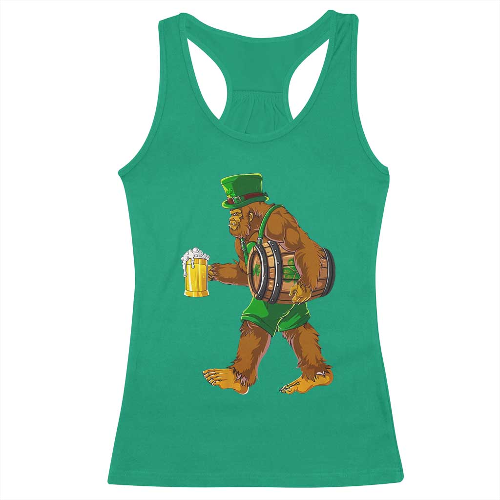 St Patricks Day Bigfoot Racerback Tank Top Sasquatch Beer Funny Party Shamrock TS10 Irish Green Print Your Wear