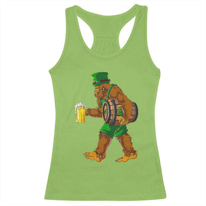 St Patricks Day Bigfoot Racerback Tank Top Sasquatch Beer Funny Party Shamrock TS10 Lime Print Your Wear