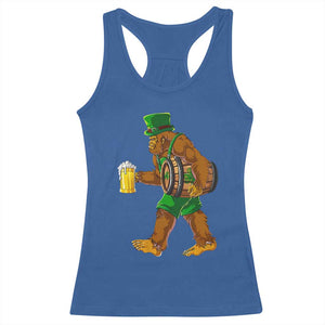St Patricks Day Bigfoot Racerback Tank Top Sasquatch Beer Funny Party Shamrock TS10 Royal Blue Print Your Wear
