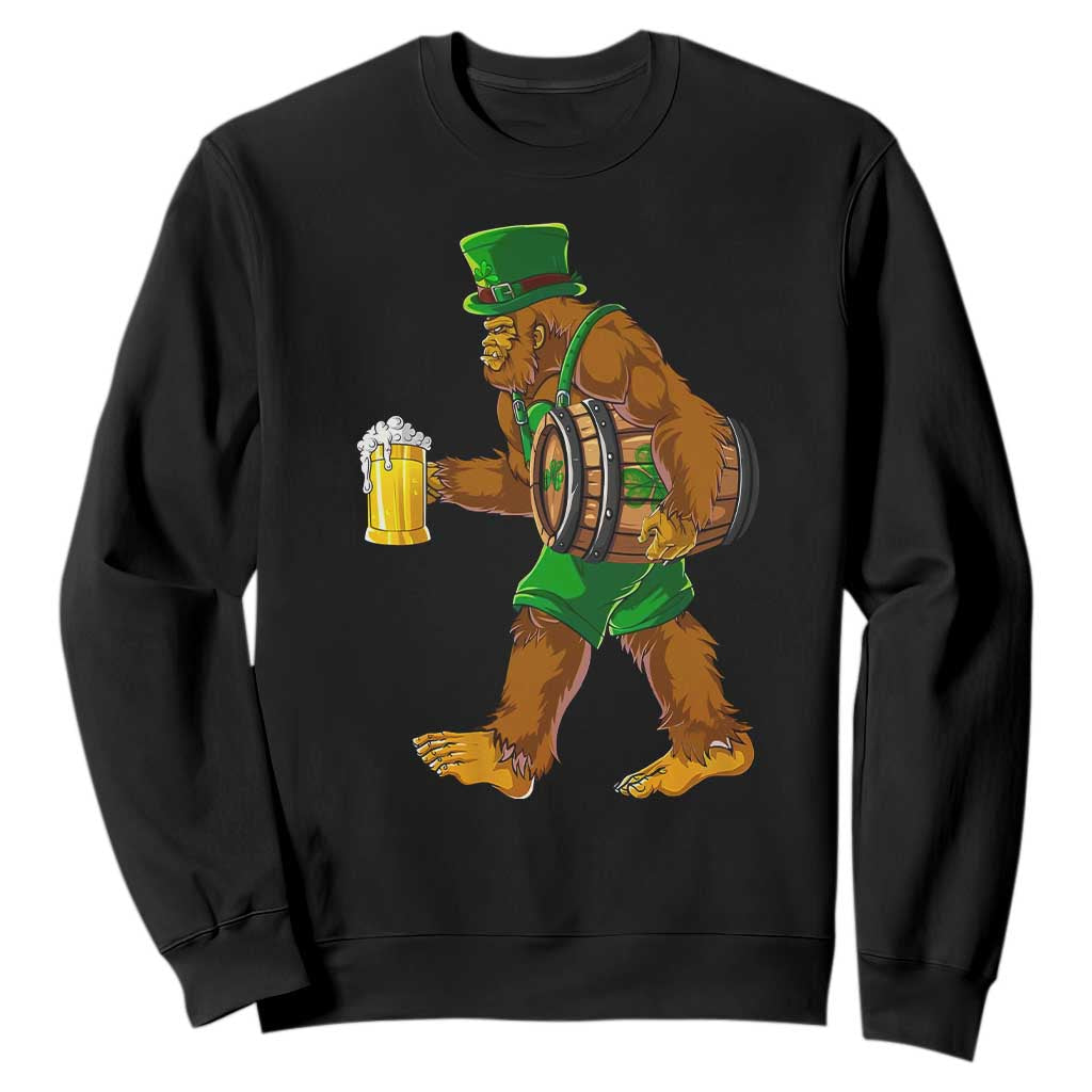 St Patricks Day Bigfoot Sweatshirt Sasquatch Beer Funny Party Shamrock TS10 Black Print Your Wear