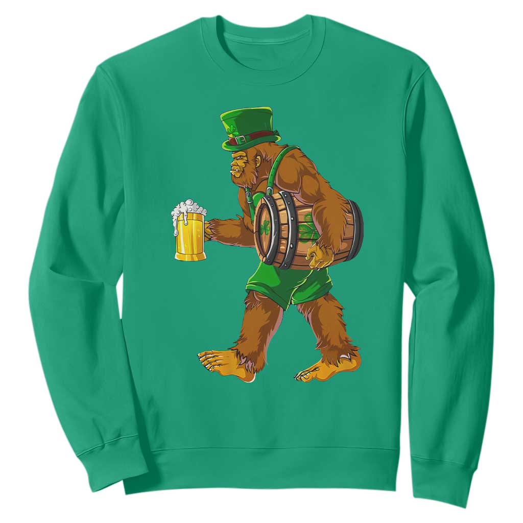 St Patricks Day Bigfoot Sweatshirt Sasquatch Beer Funny Party Shamrock TS10 Irish Green Print Your Wear