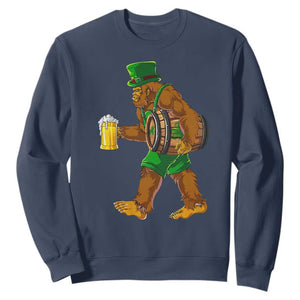 St Patricks Day Bigfoot Sweatshirt Sasquatch Beer Funny Party Shamrock TS10 Navy Print Your Wear
