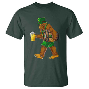 St Patricks Day Bigfoot T Shirt Sasquatch Beer Funny Party Shamrock TS10 Dark Forest Green Print Your Wear