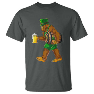 St Patricks Day Bigfoot T Shirt Sasquatch Beer Funny Party Shamrock TS10 Dark Heather Print Your Wear