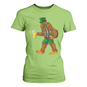 St Patricks Day Bigfoot T Shirt For Women Sasquatch Beer Funny Party Shamrock TS10 Lime Print Your Wear