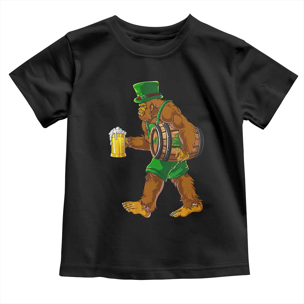 St Patricks Day Bigfoot Toddler T Shirt Sasquatch Beer Funny Party Shamrock TS10 Black Print Your Wear