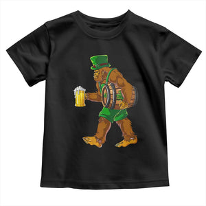 St Patricks Day Bigfoot Toddler T Shirt Sasquatch Beer Funny Party Shamrock TS10 Black Print Your Wear