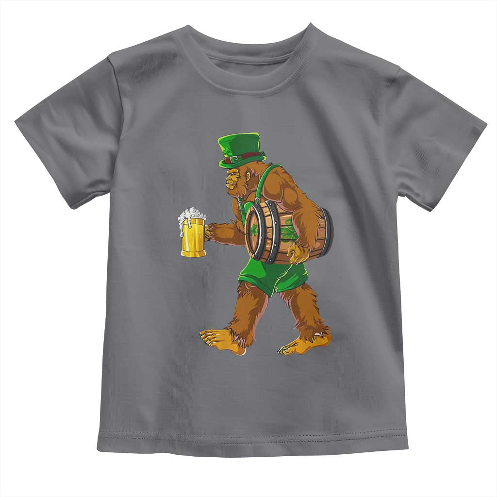 St Patricks Day Bigfoot Toddler T Shirt Sasquatch Beer Funny Party Shamrock TS10 Charcoal Print Your Wear