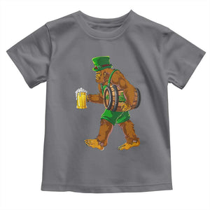 St Patricks Day Bigfoot Toddler T Shirt Sasquatch Beer Funny Party Shamrock TS10 Charcoal Print Your Wear
