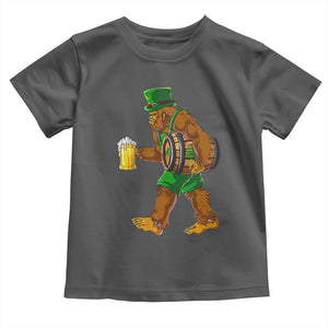 St Patricks Day Bigfoot Toddler T Shirt Sasquatch Beer Funny Party Shamrock TS10 Dark Heather Print Your Wear