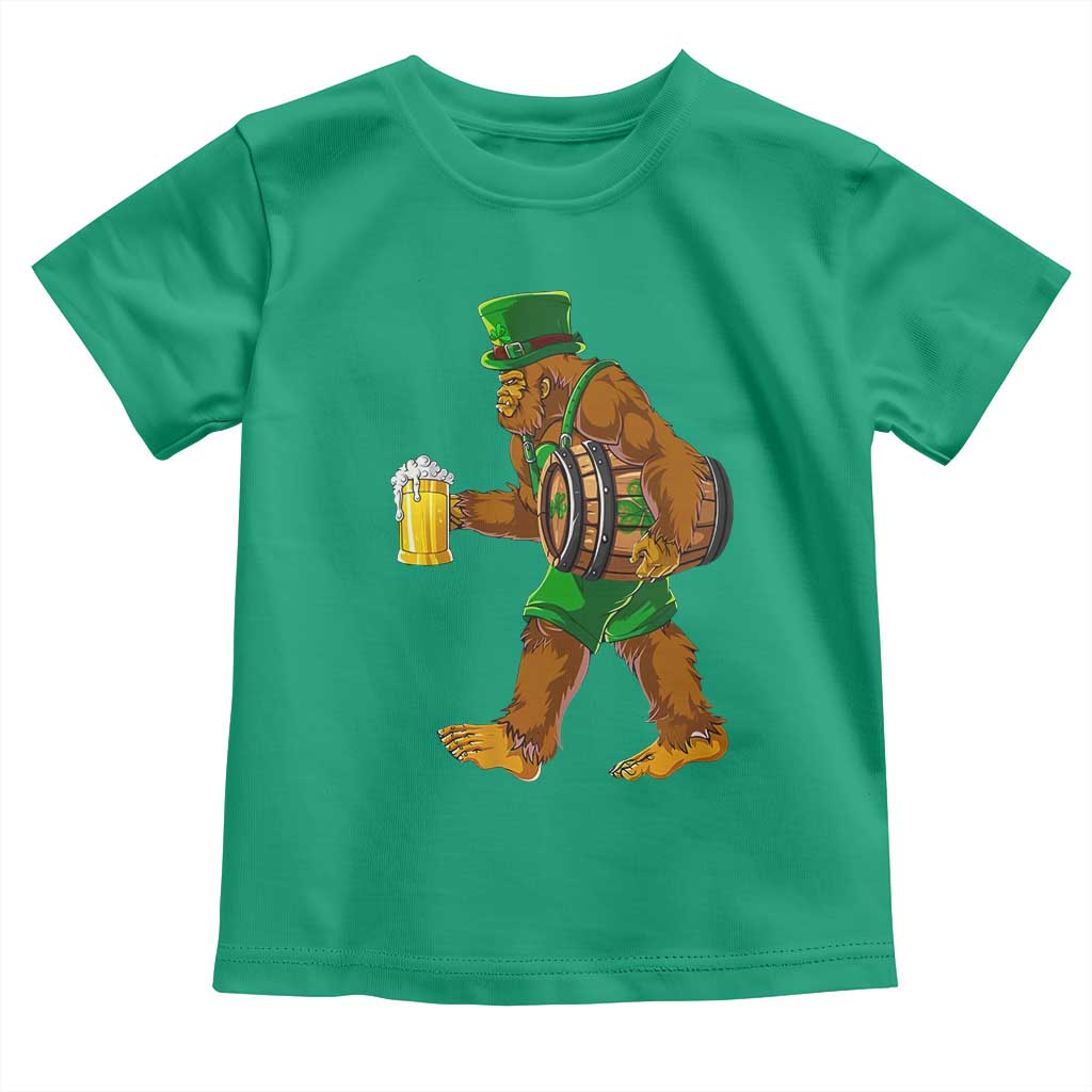 St Patricks Day Bigfoot Toddler T Shirt Sasquatch Beer Funny Party Shamrock TS10 Irish Green Print Your Wear