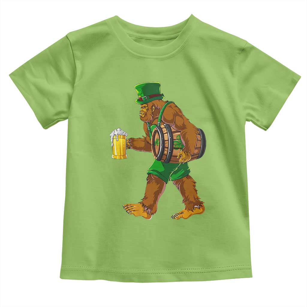 St Patricks Day Bigfoot Toddler T Shirt Sasquatch Beer Funny Party Shamrock TS10 Lime Print Your Wear