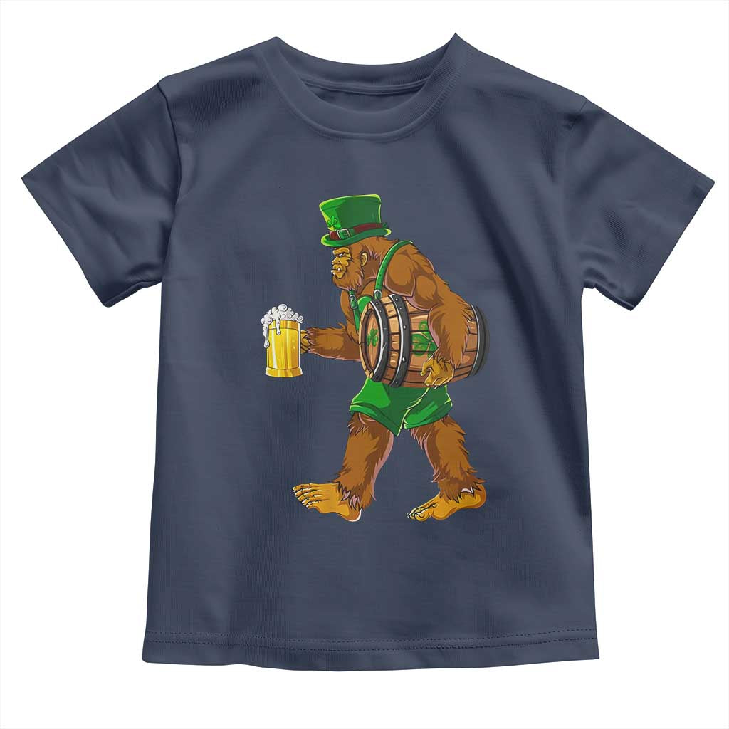 St Patricks Day Bigfoot Toddler T Shirt Sasquatch Beer Funny Party Shamrock TS10 Navy Print Your Wear