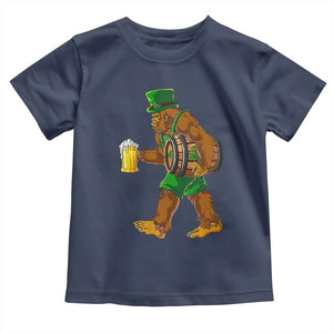 St Patricks Day Bigfoot Toddler T Shirt Sasquatch Beer Funny Party Shamrock TS10 Navy Print Your Wear