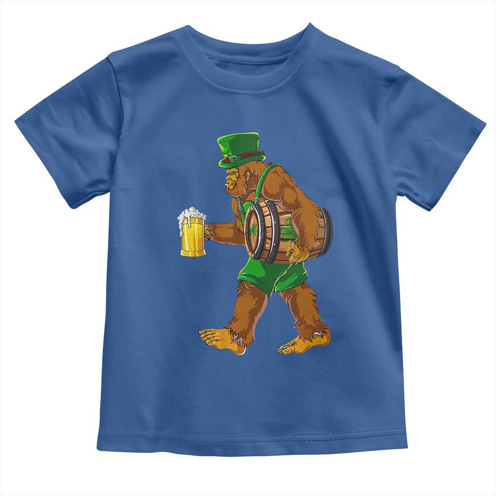 St Patricks Day Bigfoot Toddler T Shirt Sasquatch Beer Funny Party Shamrock TS10 Royal Blue Print Your Wear