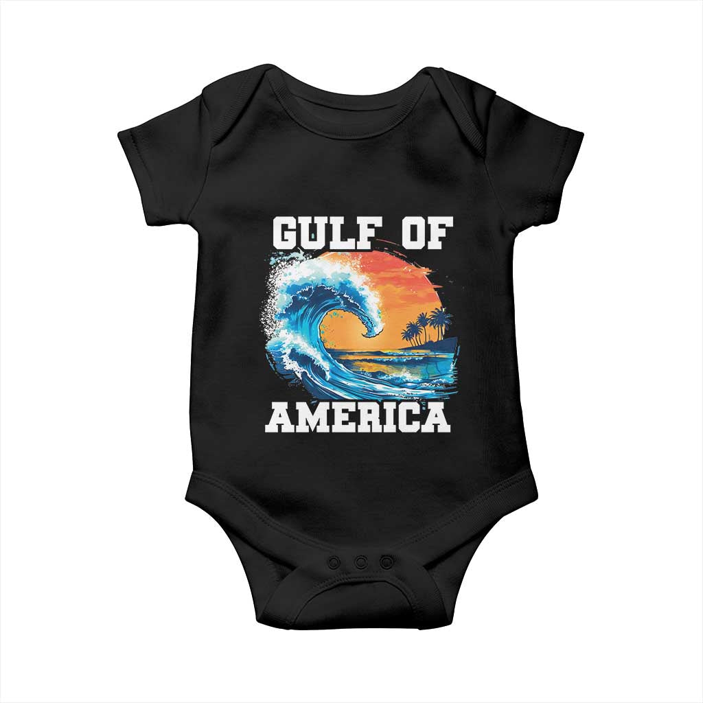 Gulf Of USA America Baby Onesie President Trump 2025 Funny Gulf Mexico Summer Vibes TS10 Black Print Your Wear