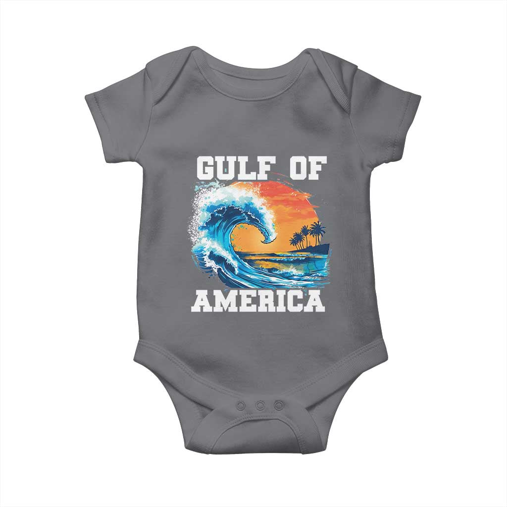 Gulf Of USA America Baby Onesie President Trump 2025 Funny Gulf Mexico Summer Vibes TS10 Charcoal Print Your Wear