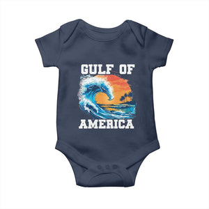 Gulf Of USA America Baby Onesie President Trump 2025 Funny Gulf Mexico Summer Vibes TS10 Navy Print Your Wear